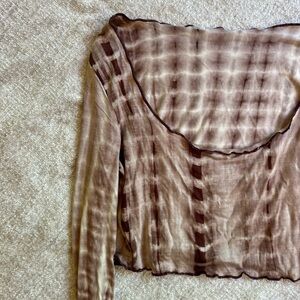 SHEIN Brown and White Top